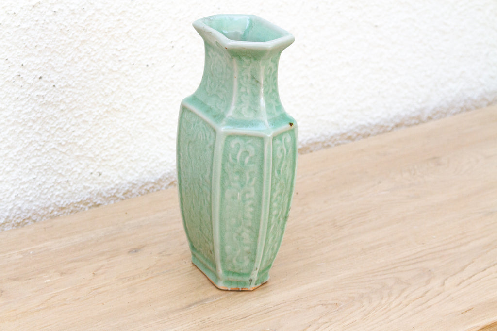 Antique Hexagonal Engraved Jar (Trade)