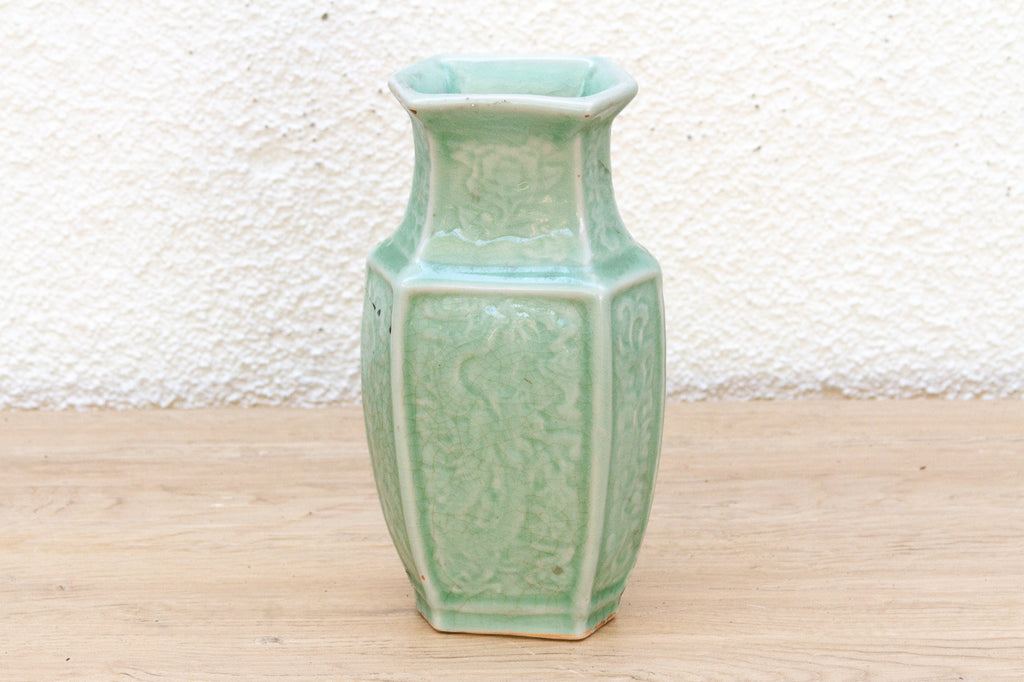 Antique Hexagonal Engraved Jar (Trade)