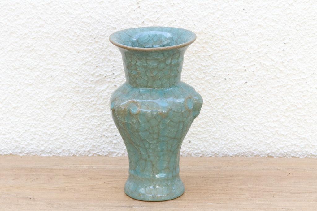 Antique Chinese Crackle Blue Glaze Vase