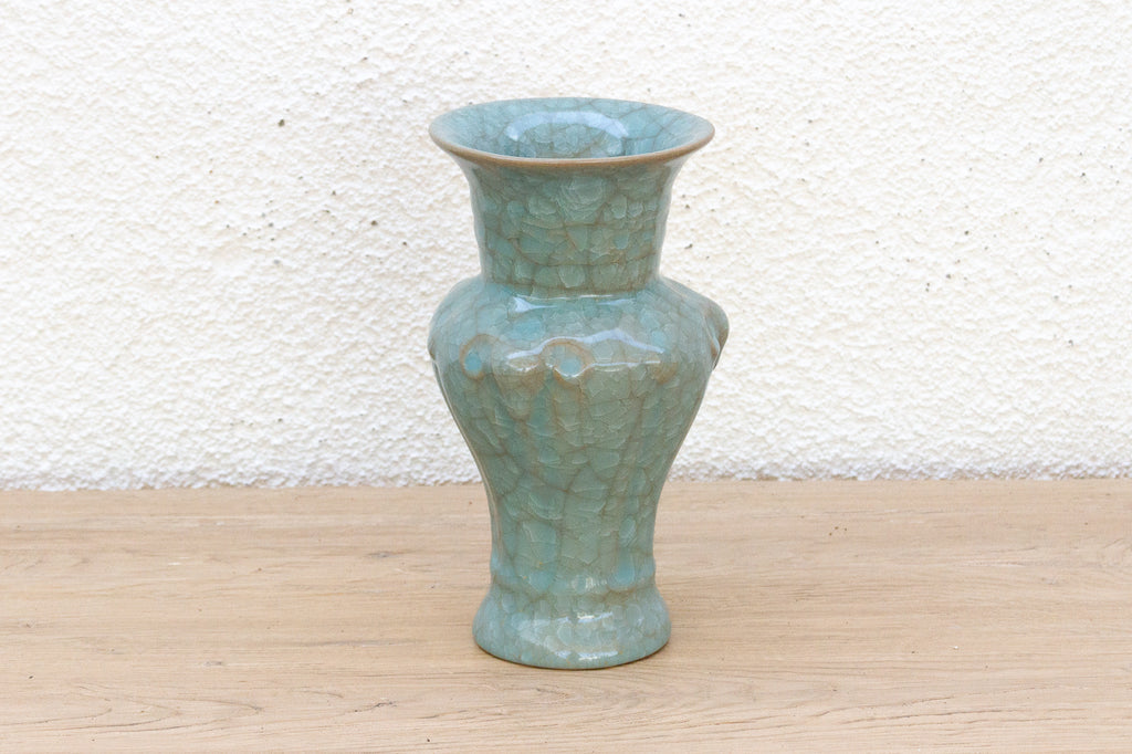 Antique Chinese Crackle Blue Glaze Vase