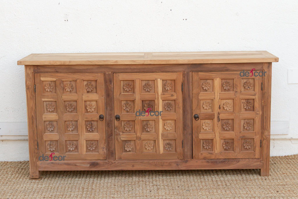 Reclaimed Teak Lotus Flower Sideboard