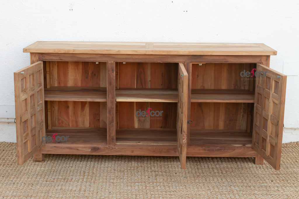 Reclaimed Teak Lotus Flower Sideboard