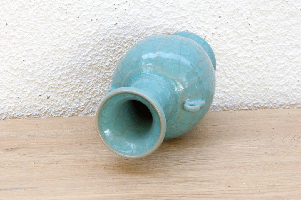 Antique Turquoise Crackle Glaze Vase (Trade)