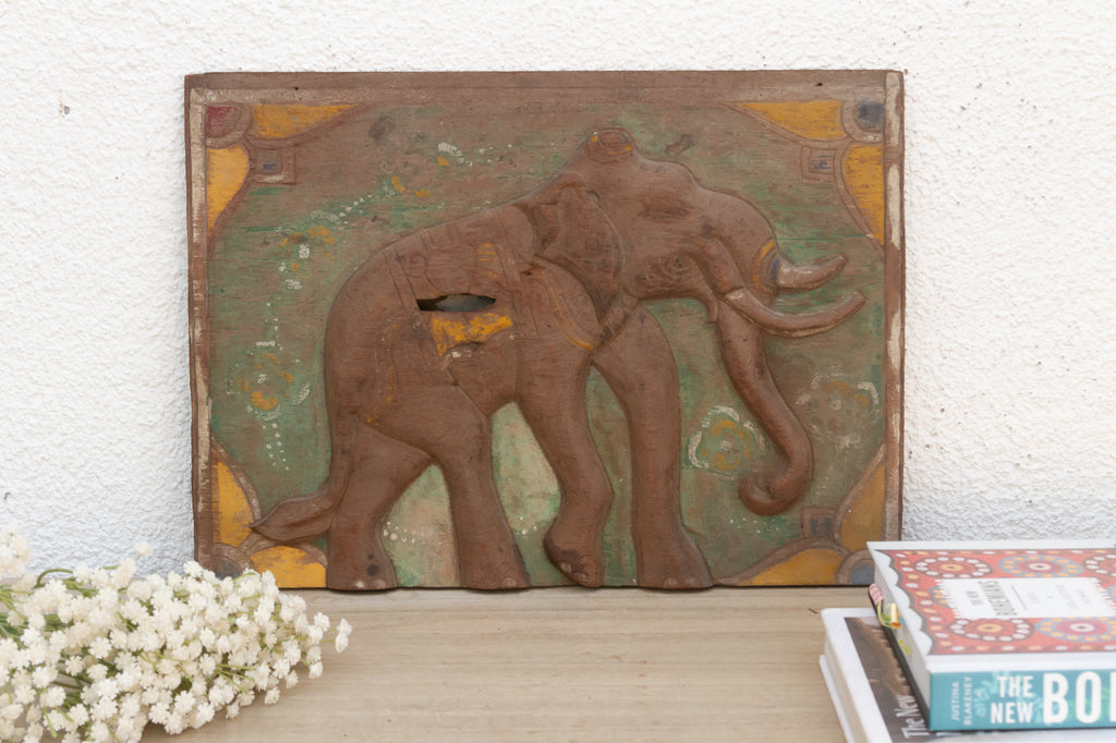 Vibrant Early 20th Century Thai Elephant Panel