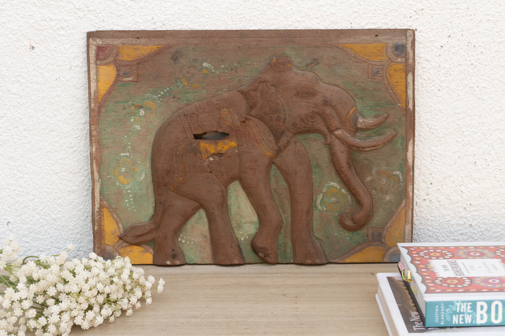 Vibrant Early 20th Century Thai Elephant Panel