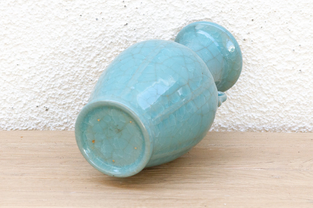 Antique Turquoise Crackle Glaze Vase (Trade)