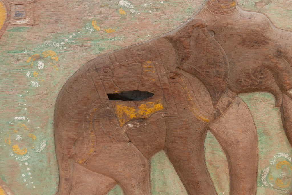 Vibrant Early 20th Century Thai Elephant Panel