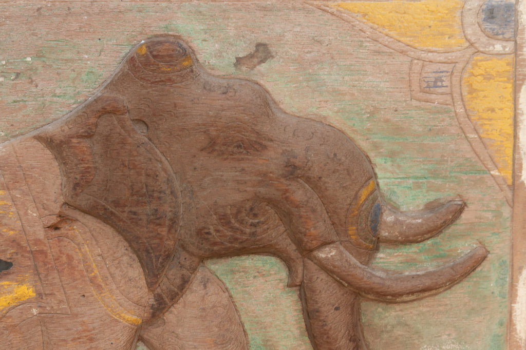 Vibrant Early 20th Century Thai Elephant Panel