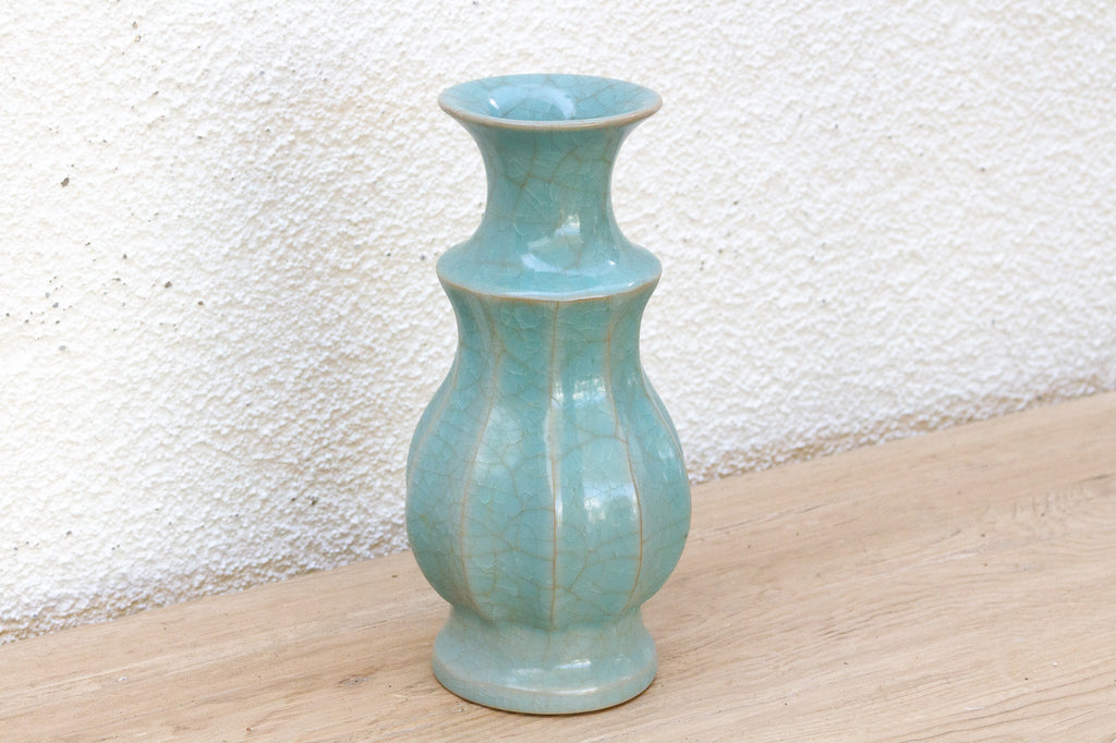 Celestial Blue Chinese Celadon Vase