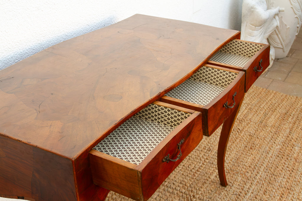 Mid-Century 20th Italian Walnut Marquetry Writing Table (Trade)