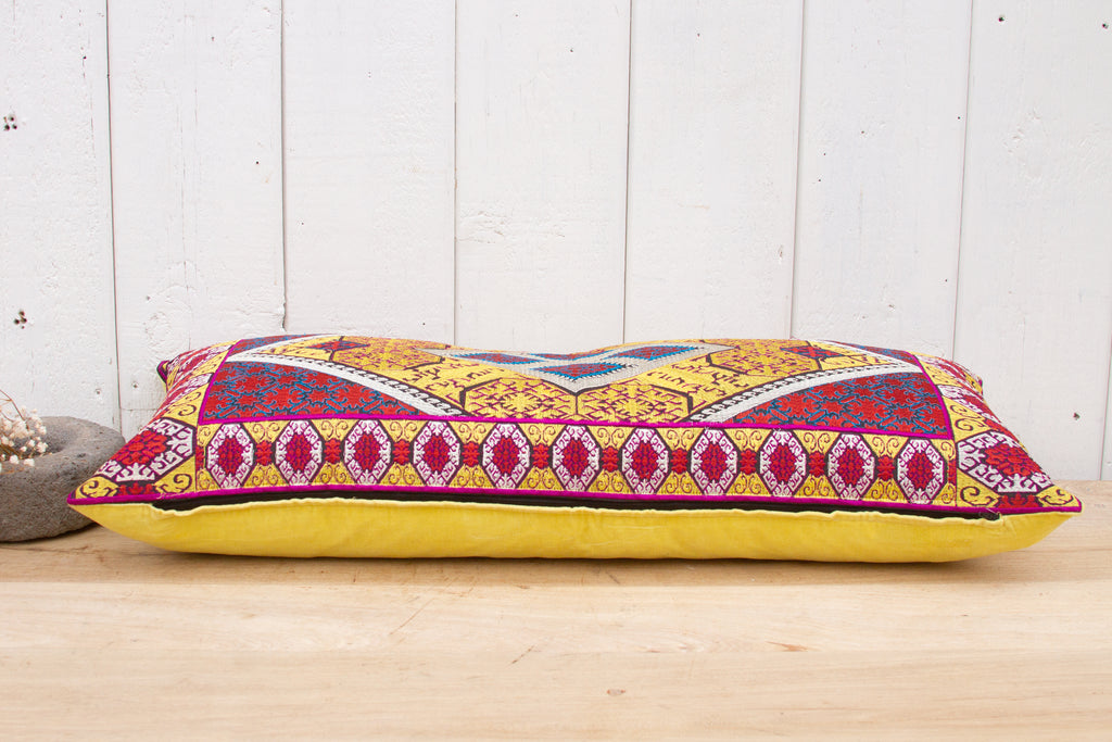 Colorful Swati Embroidered Phulkari Pillow Cover