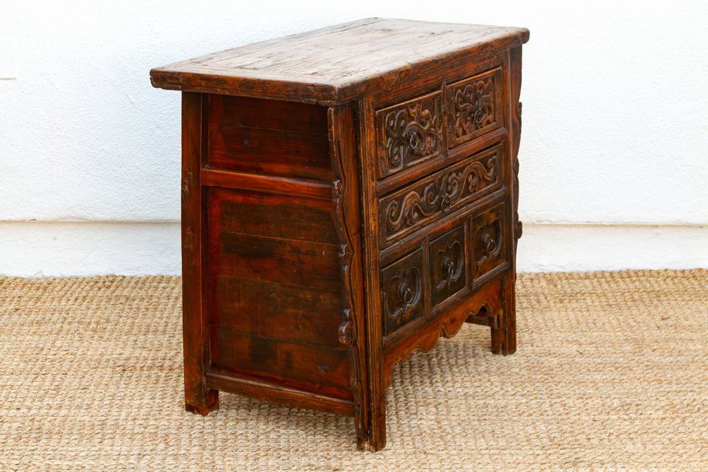 Antique Chinese Carved Six-Drawer Dresser