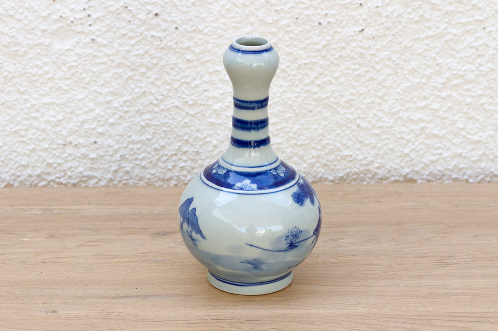 Elegant Antique Blue & White Porcelain Vase
