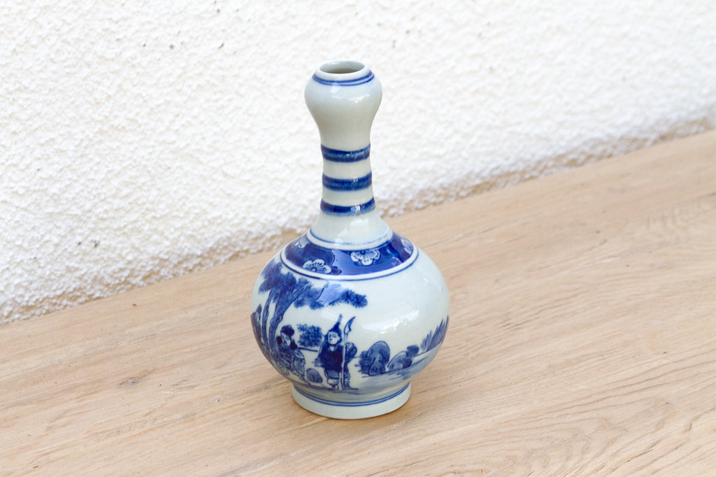 Elegant Antique Blue & White Porcelain Vase