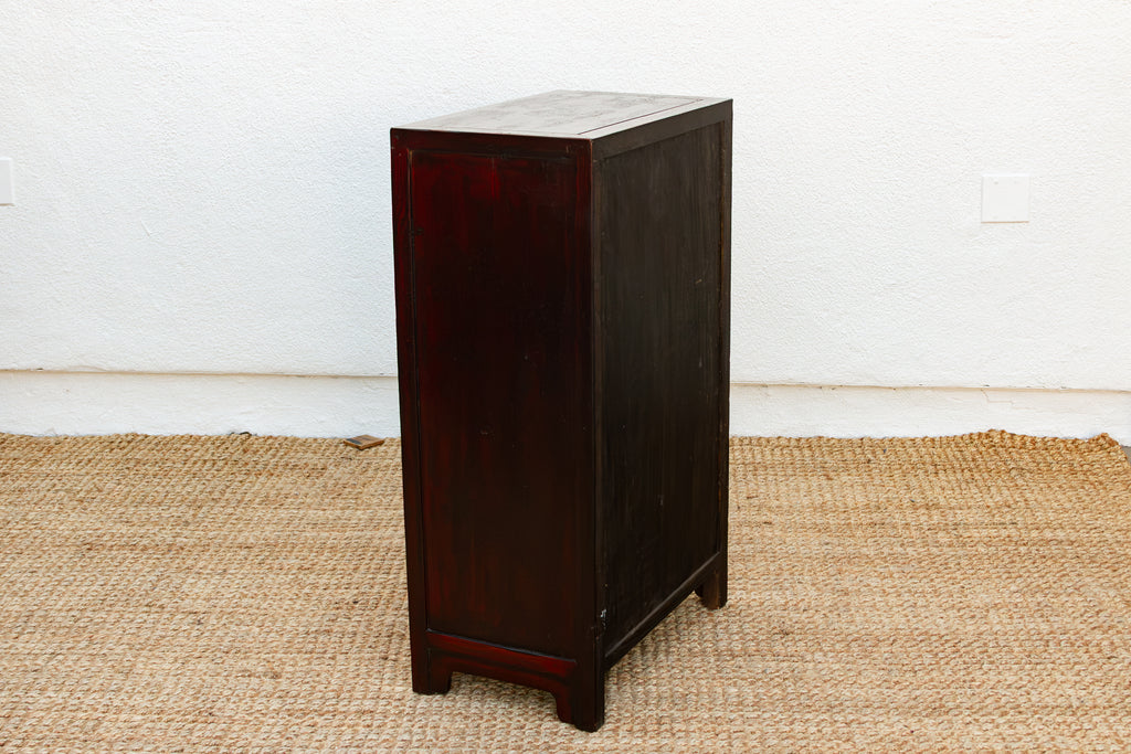 Vintage Red Painted Apothecary Chest