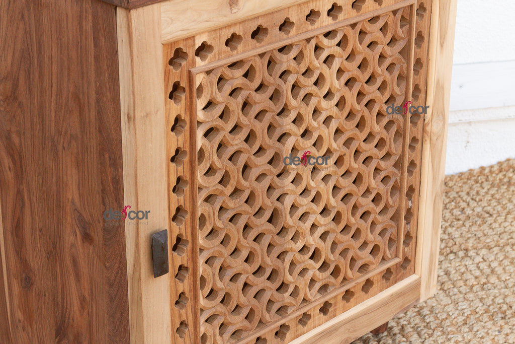 Set of 2 Reclaimed Teak Jali Nightstands (Trade)