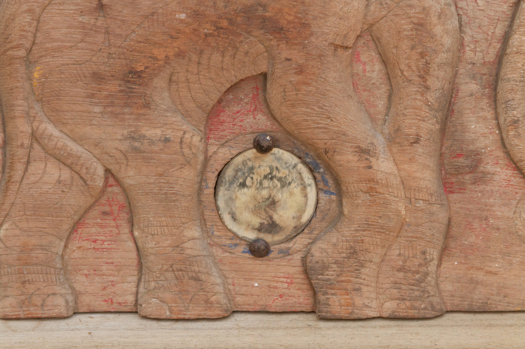 Distressed & Mirrored Thai Elephant Carving