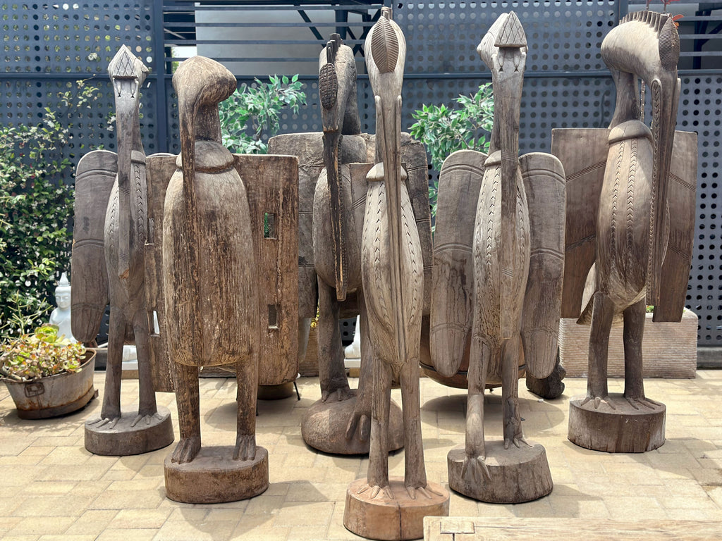 Tall Patinated Brown Carved African Senufo Sefien