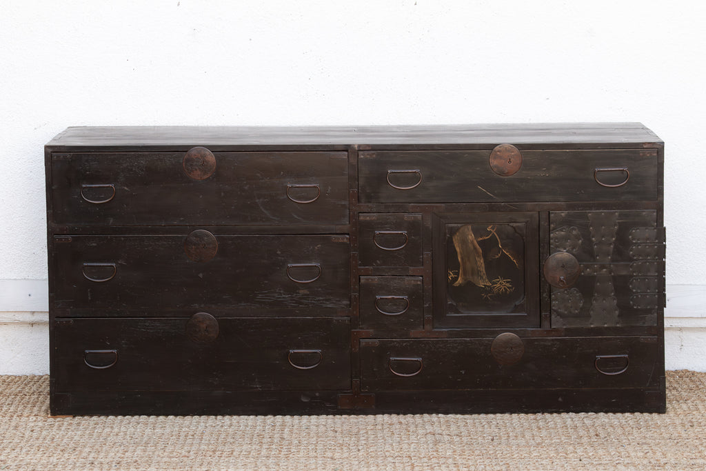 Grand Japanese Meiji Era Lacquered Tansu Sideboard (Trade)