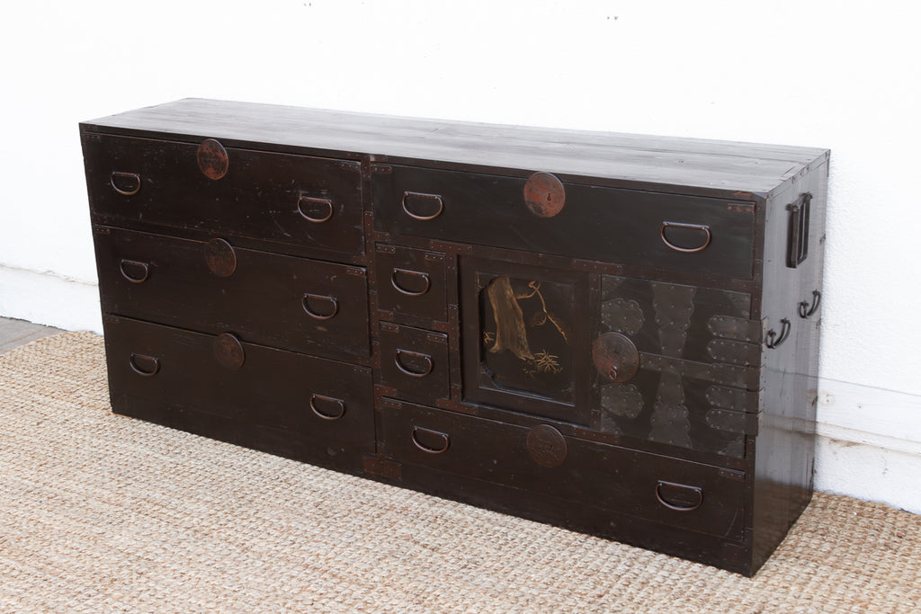 Grand Japanese Meiji Era Lacquered Tansu Sideboard (Trade)