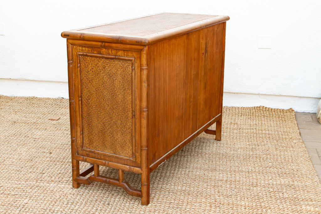 20th Century Faux Bamboo & Cane 6-Drawer Dresser (Trade)