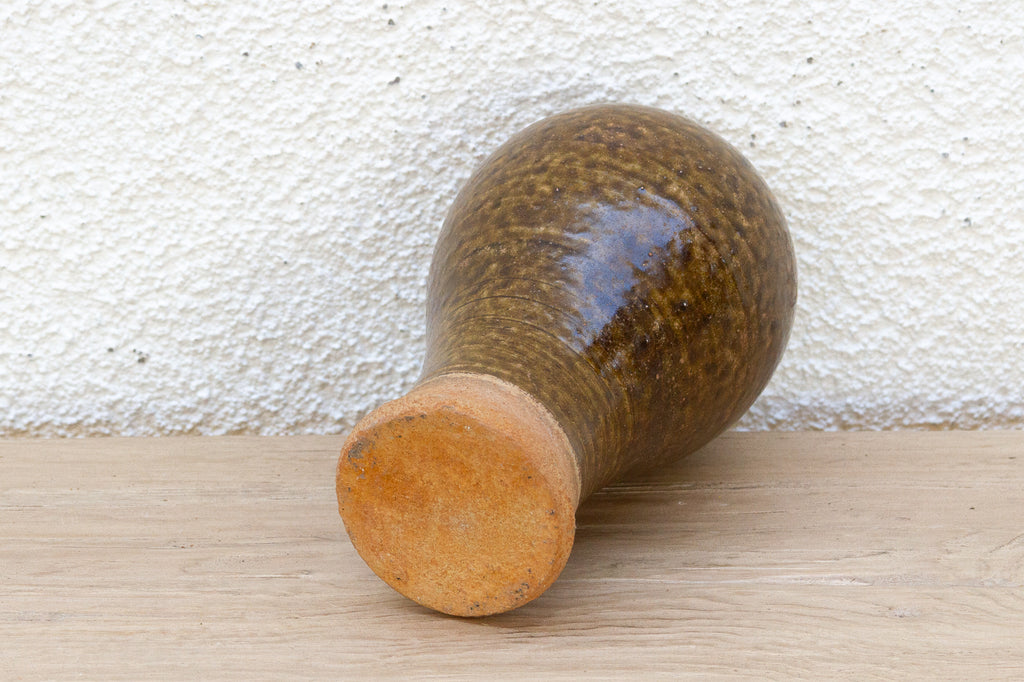 Antique Textured Glazed Brown Stoneware Wine Jug (Trade)