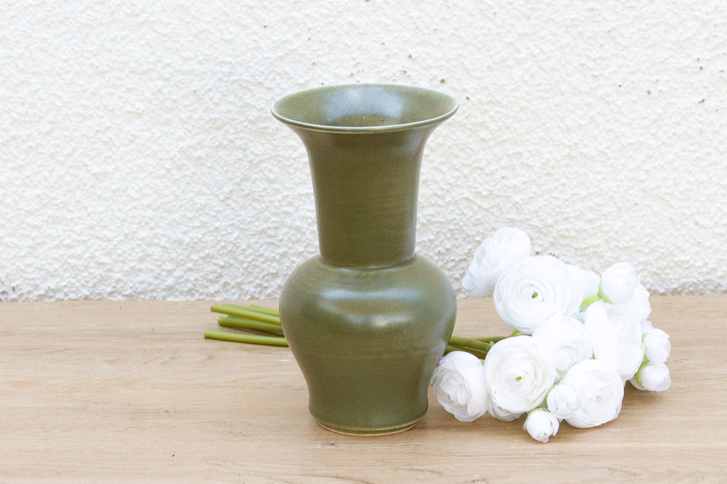 Petite Olive Green Glazed Vase