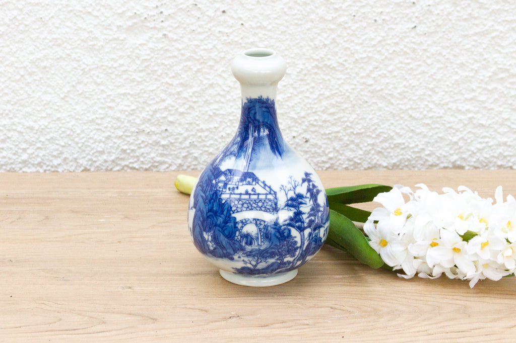 Landscape of the Soul, Small Blue & White Vase