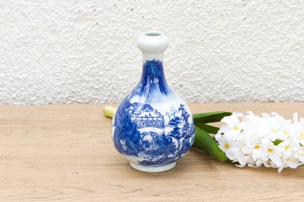 Landscape of the Soul, Small Blue & White Vase