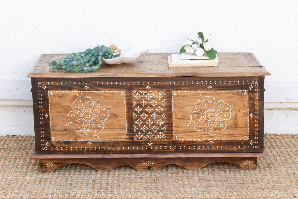 Floral Mandala Mother of Pearl Inlaid Chest (Trade)