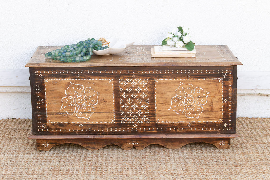 Floral Mandala Mother of Pearl Inlaid Chest (Trade)