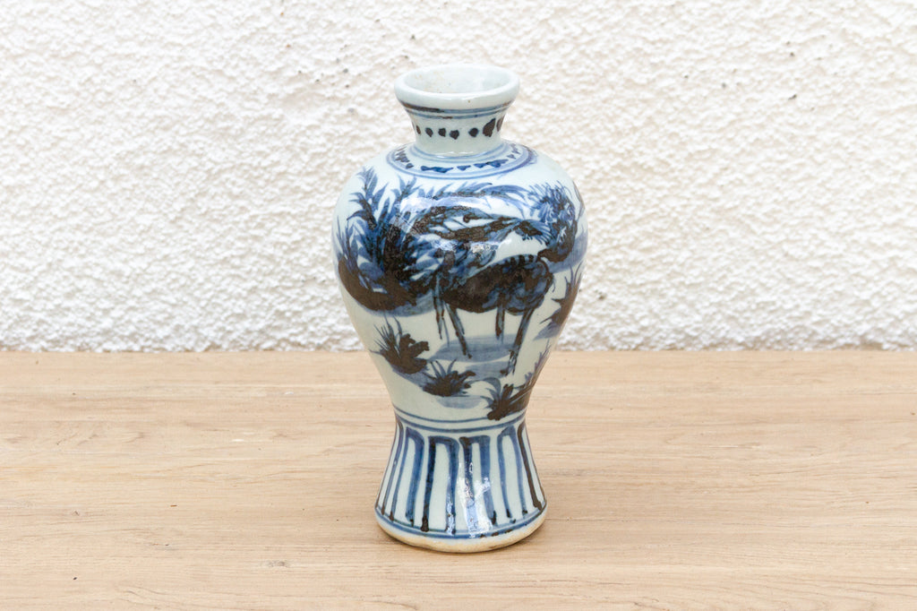 Rich Cobalt Blue & White Porcelain Vase (Trade)