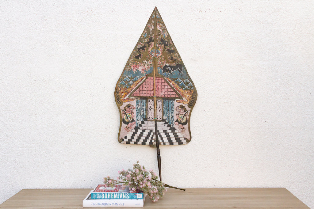 Collectible Hand-Painted Leather Marionette Scene