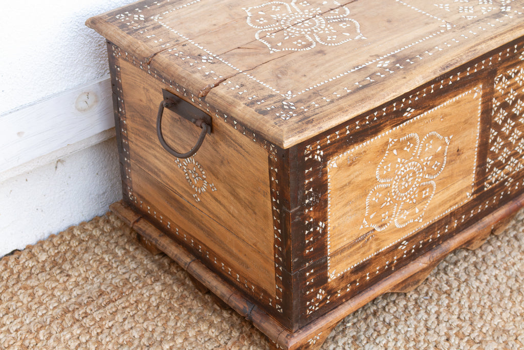 Floral Mandala Mother of Pearl Inlaid Chest (Trade)