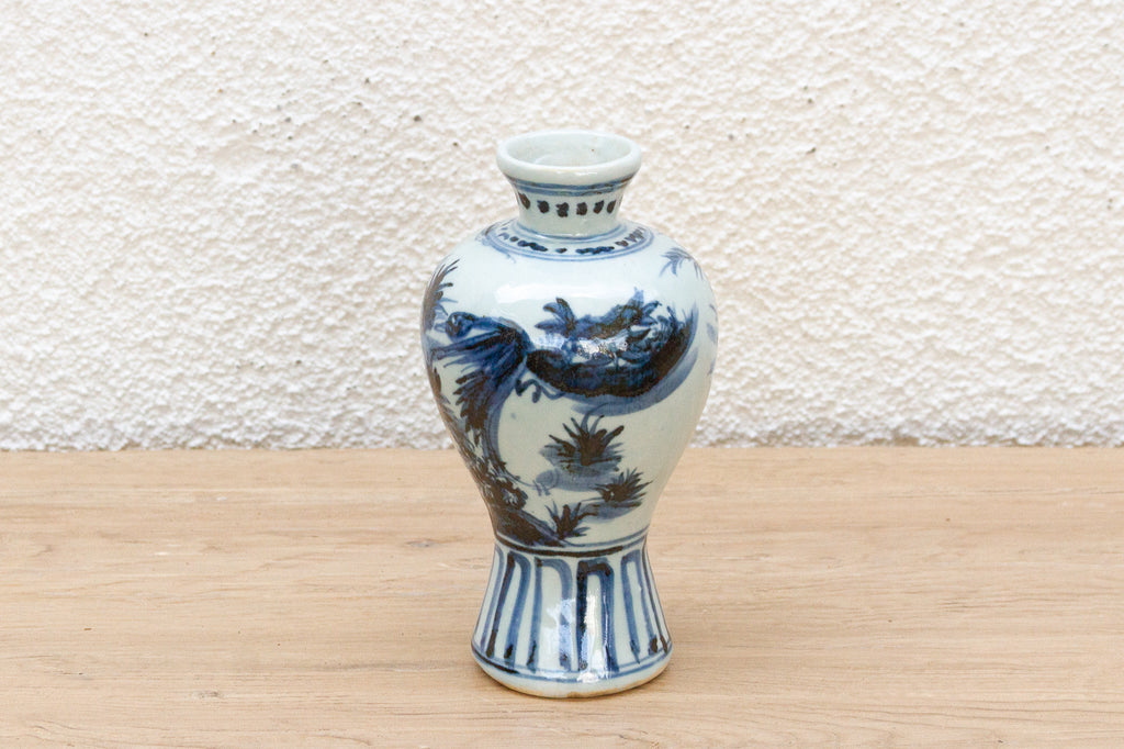 Rich Cobalt Blue & White Porcelain Vase (Trade)