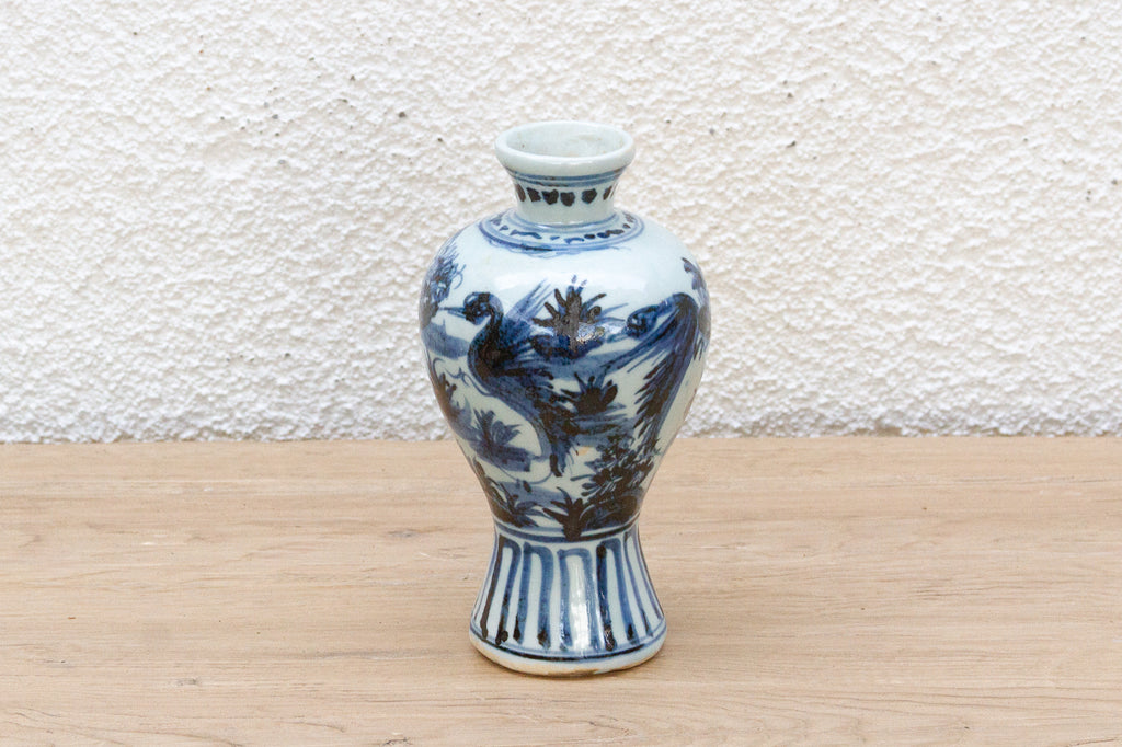 Rich Cobalt Blue & White Porcelain Vase (Trade)