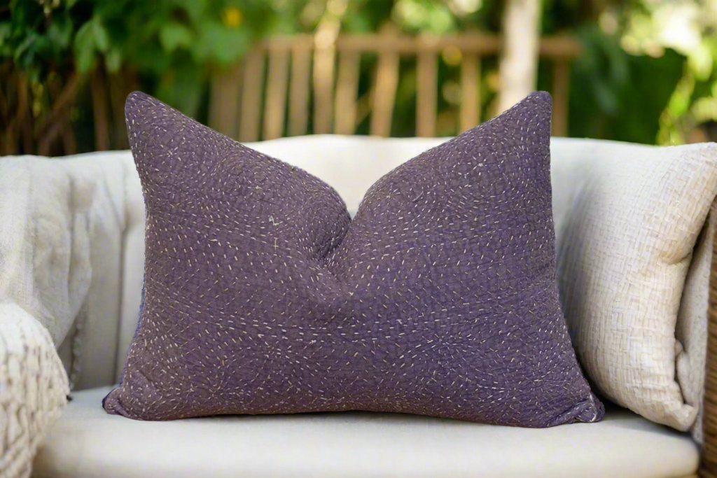 Indigo Hand-Stitched Pillow Cover