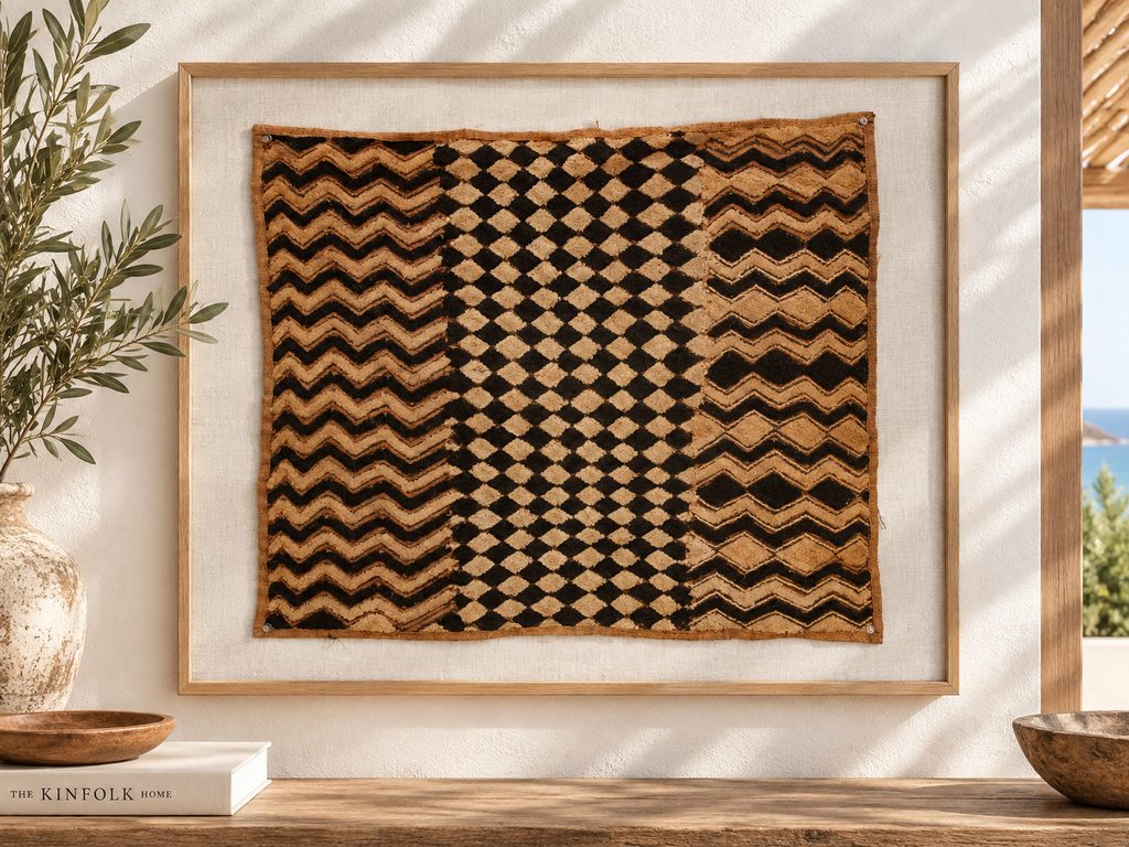 Lattice African Kuba Cloth Panel