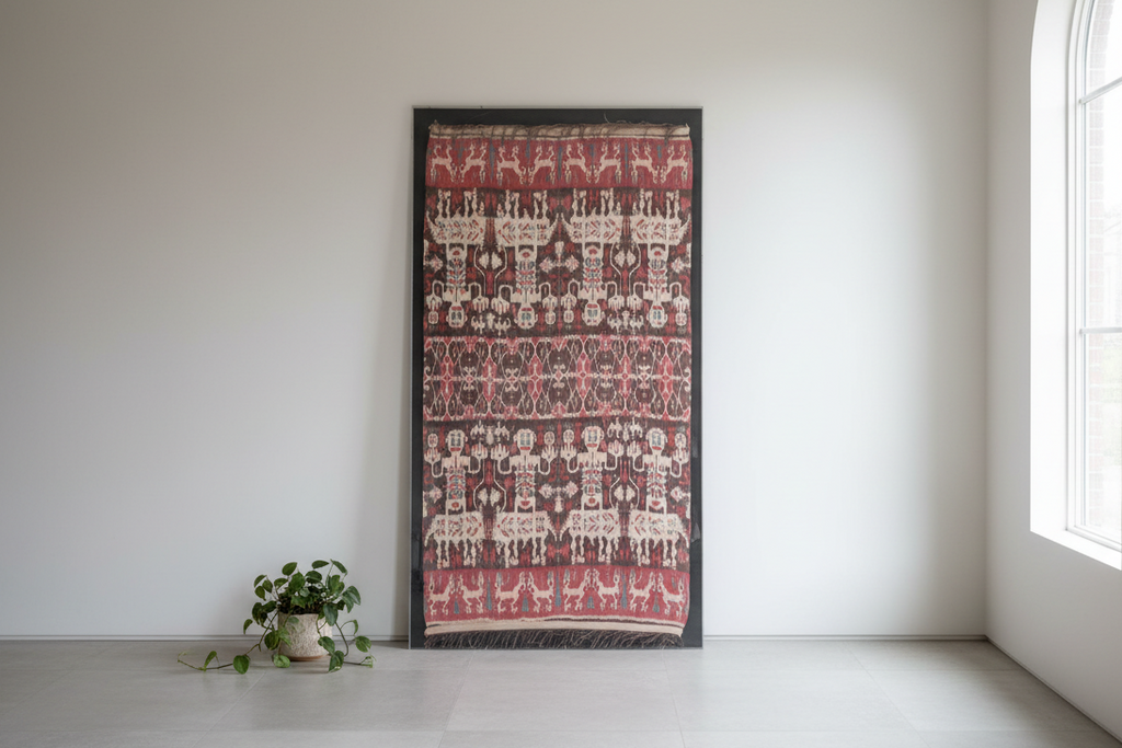 Large Antique Framed Sumatran Ikat (Trade)