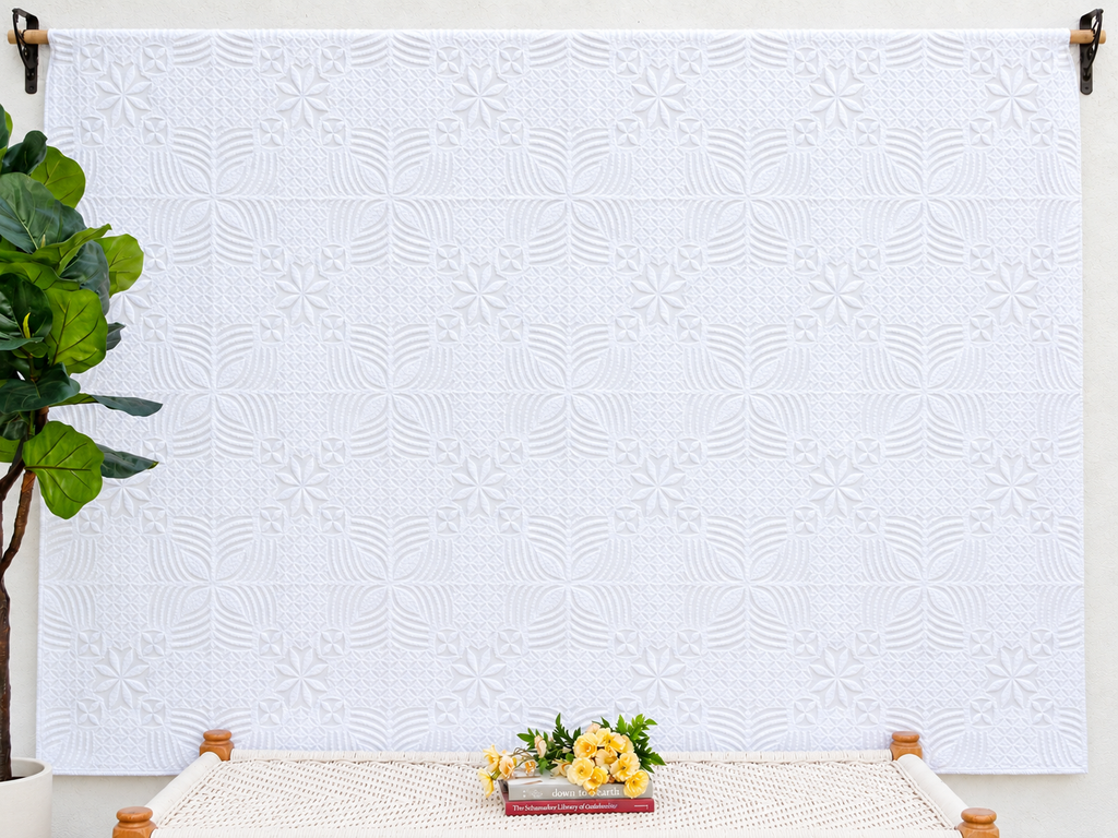 Lily of the Valley Floral Applique Bedcover (Trade)