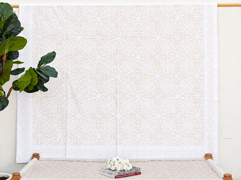 Magnolia Bloom Handmade Cotton Bedspread