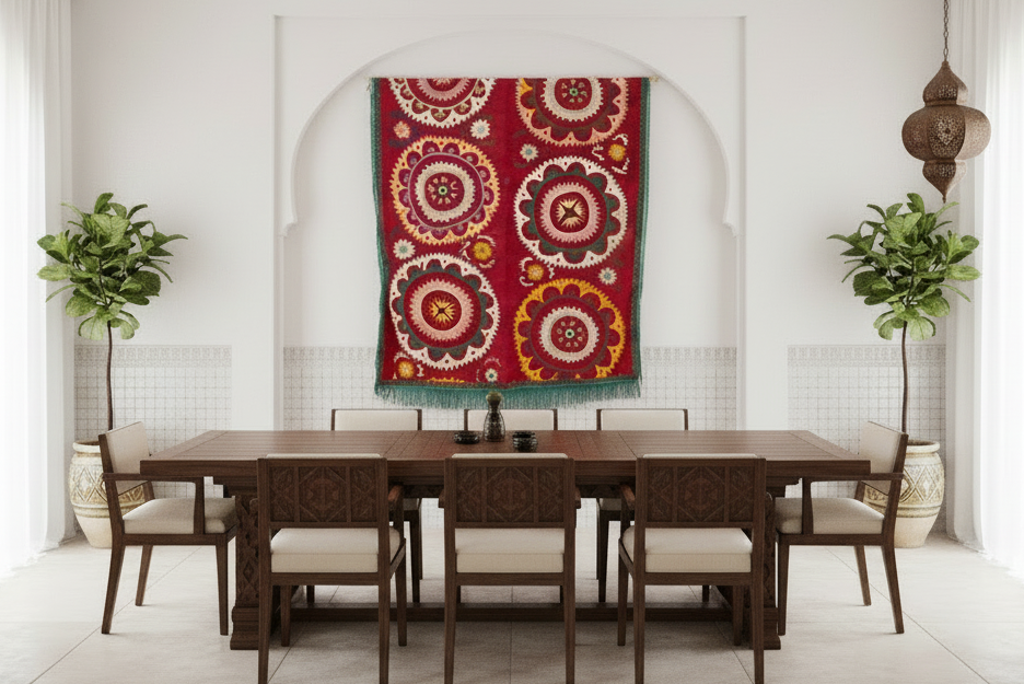 Mid-Century Mandawa Suzani Throw