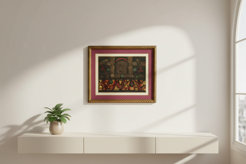 Mixed Media Tribal Indian Relief Art (Trade)