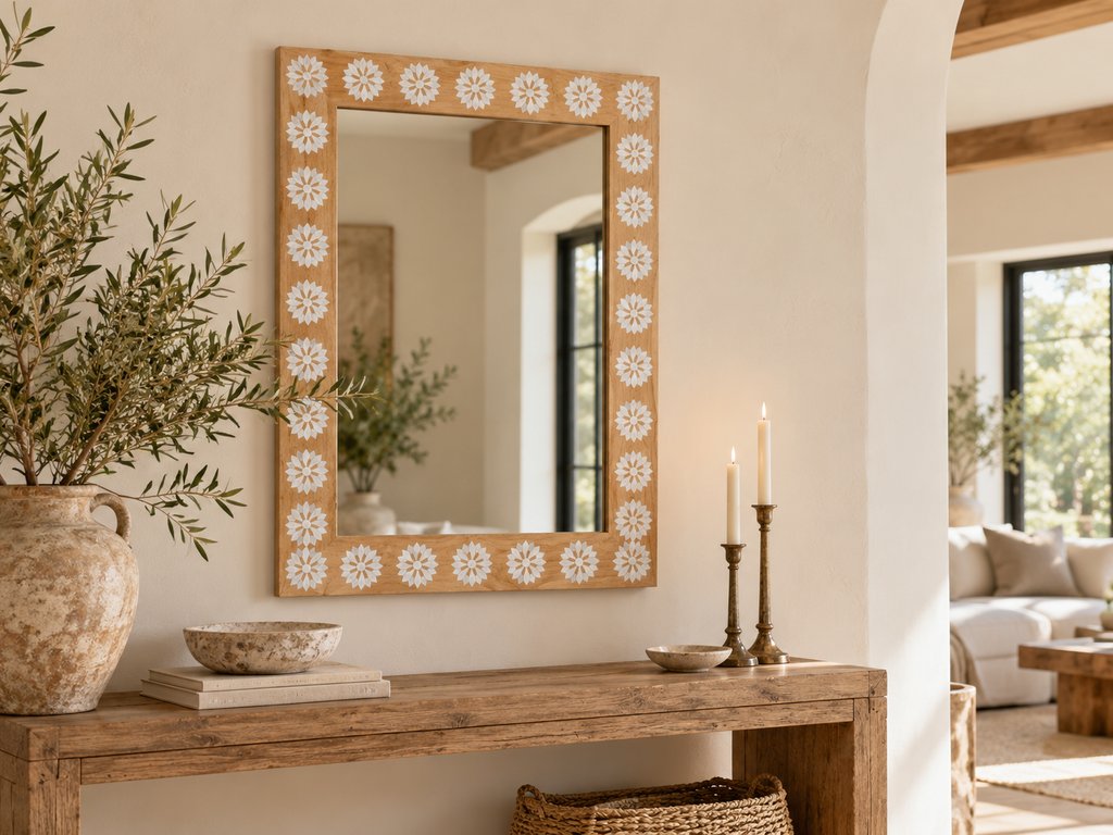 Modern Farmhouse Inlay Blossom Mirror