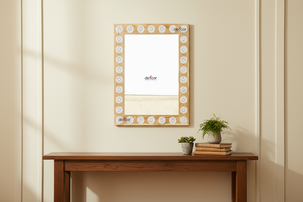 Modern Farmhouse Inlay Blossom Mirror (Trade)