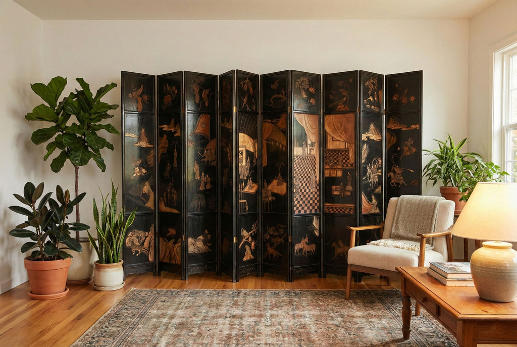 Monumental Black & Gold 10-Panel Coromandel Screen (Trade)