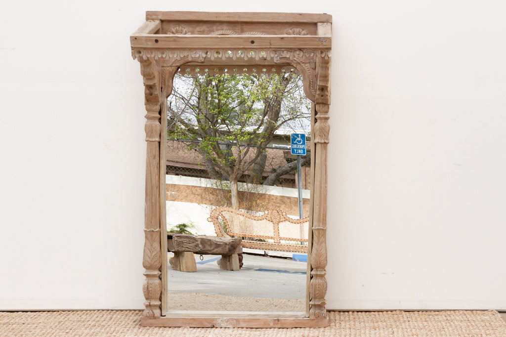 One-of-A-Kind Sun-Bleached Teak Arch Mirror