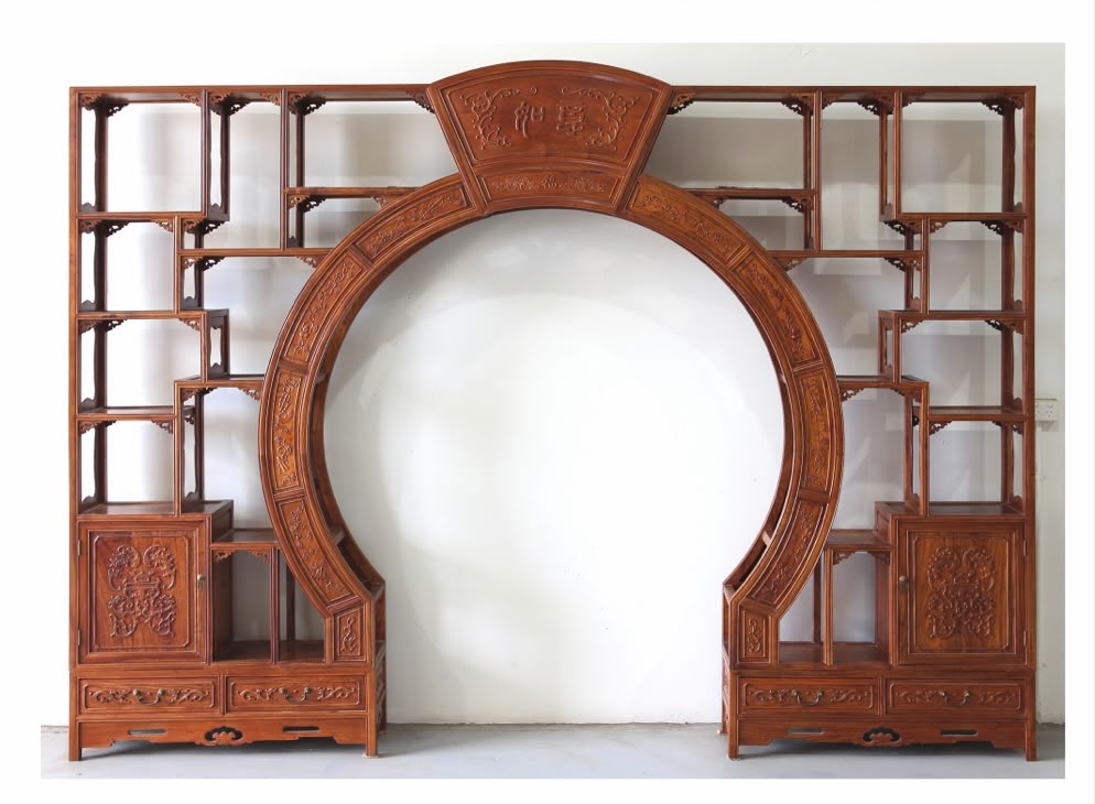 Custom Large Open Qing Style Open Bookcase