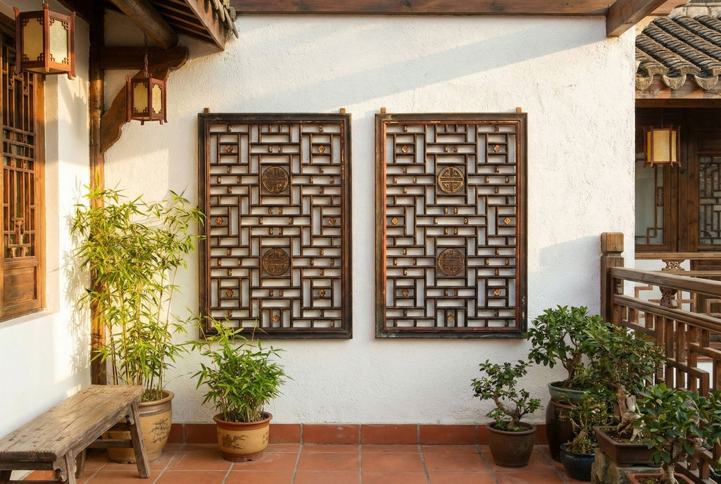 Pair of Large Finely Carved 