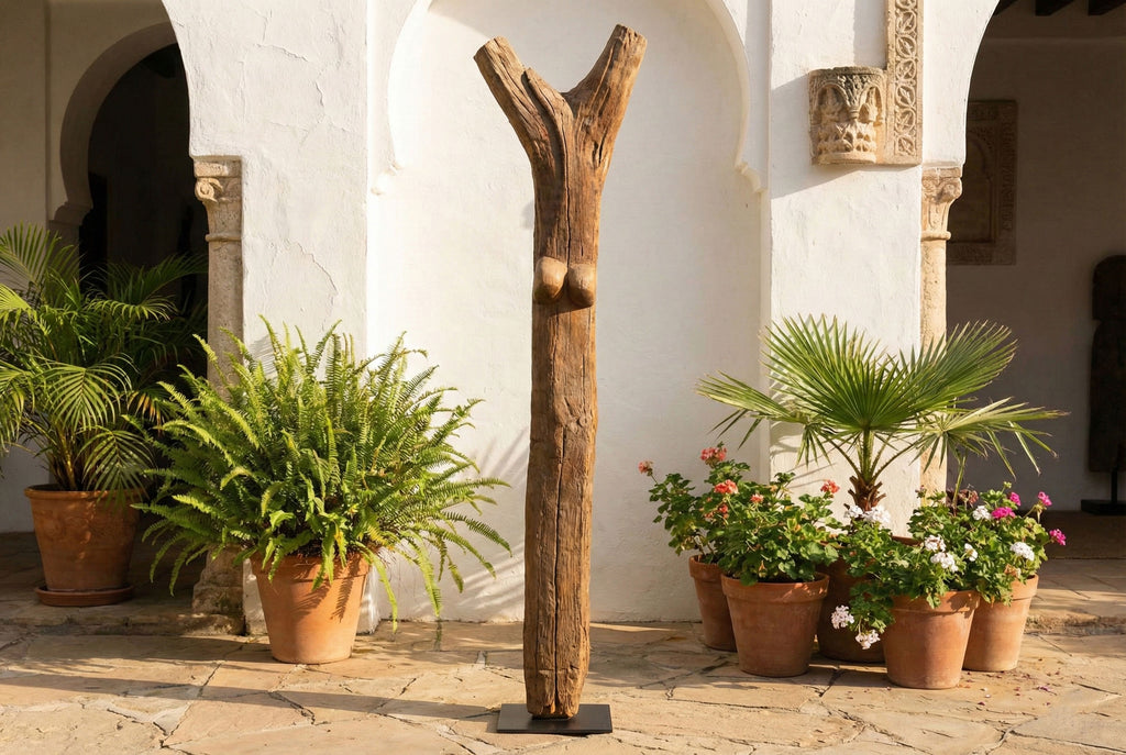 Rare Symbolic African Dogon House Post